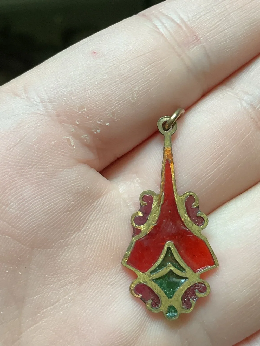 Antique Art Nouveau Plique à Jour Enamel Pendant